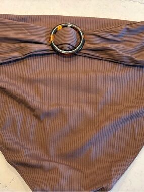 Summersalt Ribbed High Leg Bikini Bottom Brown Size 20 NWT Ring Detail Swim New